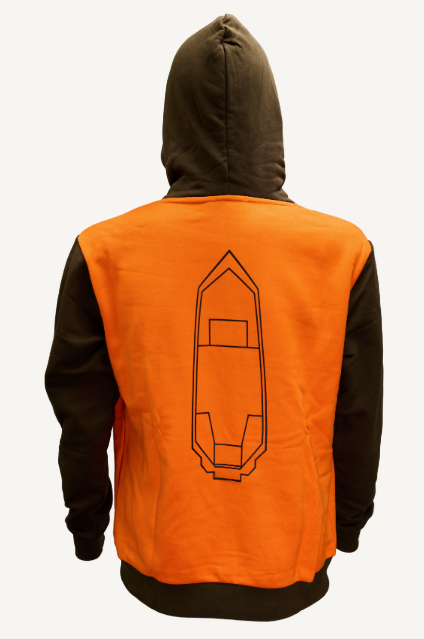 HAVOC Boat Hoodie - Blaze Orange / Brown