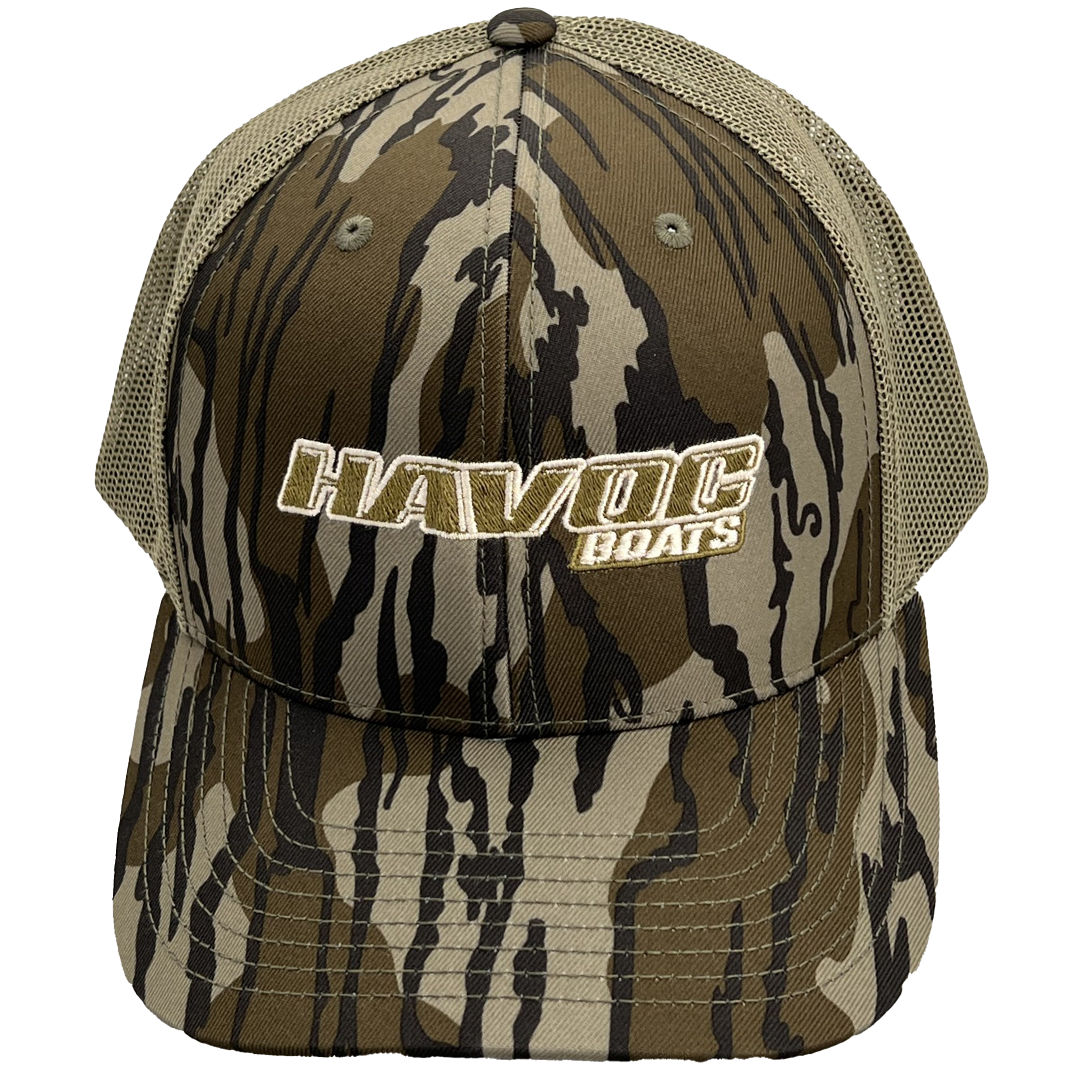 Havoc Mossy Oak Bottomland/Olive Green Trucker Cap