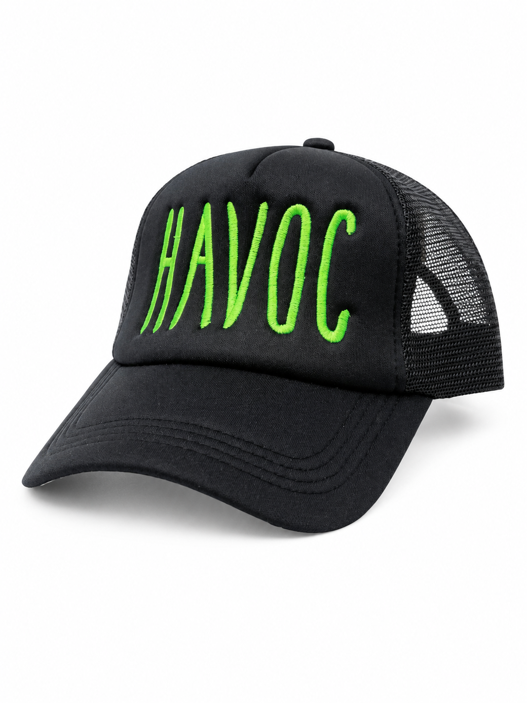 HAVOC Trucker Hat - Black/Neon Green