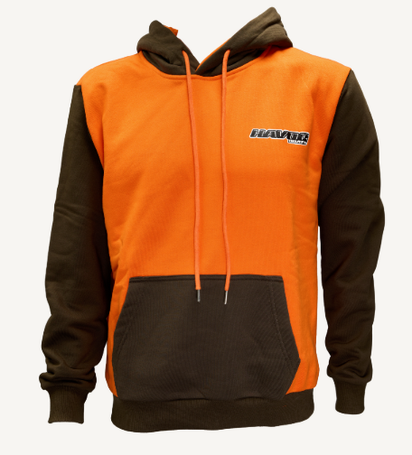 HAVOC Boat Hoodie - Blaze Orange / Brown