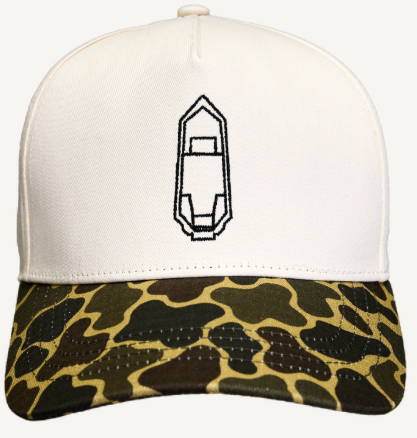HAVOC Boat TRUCKER CAP - White / Duck Camo