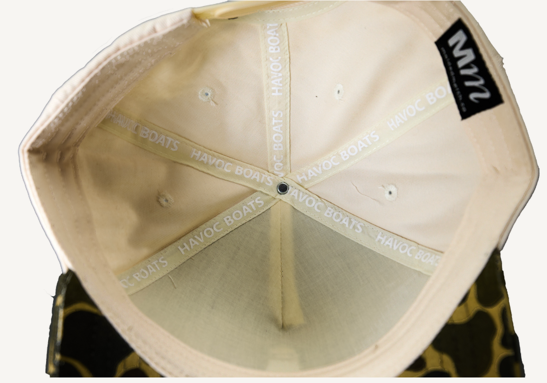 HAVOC Boat TRUCKER CAP - White / Duck Camo