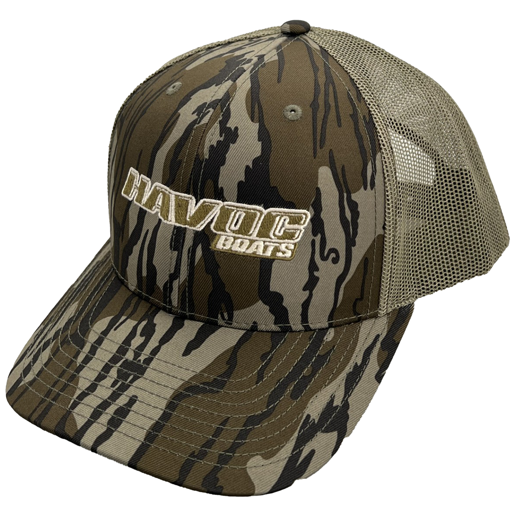 Havoc Mossy Oak Bottomland/Olive Green Trucker Cap