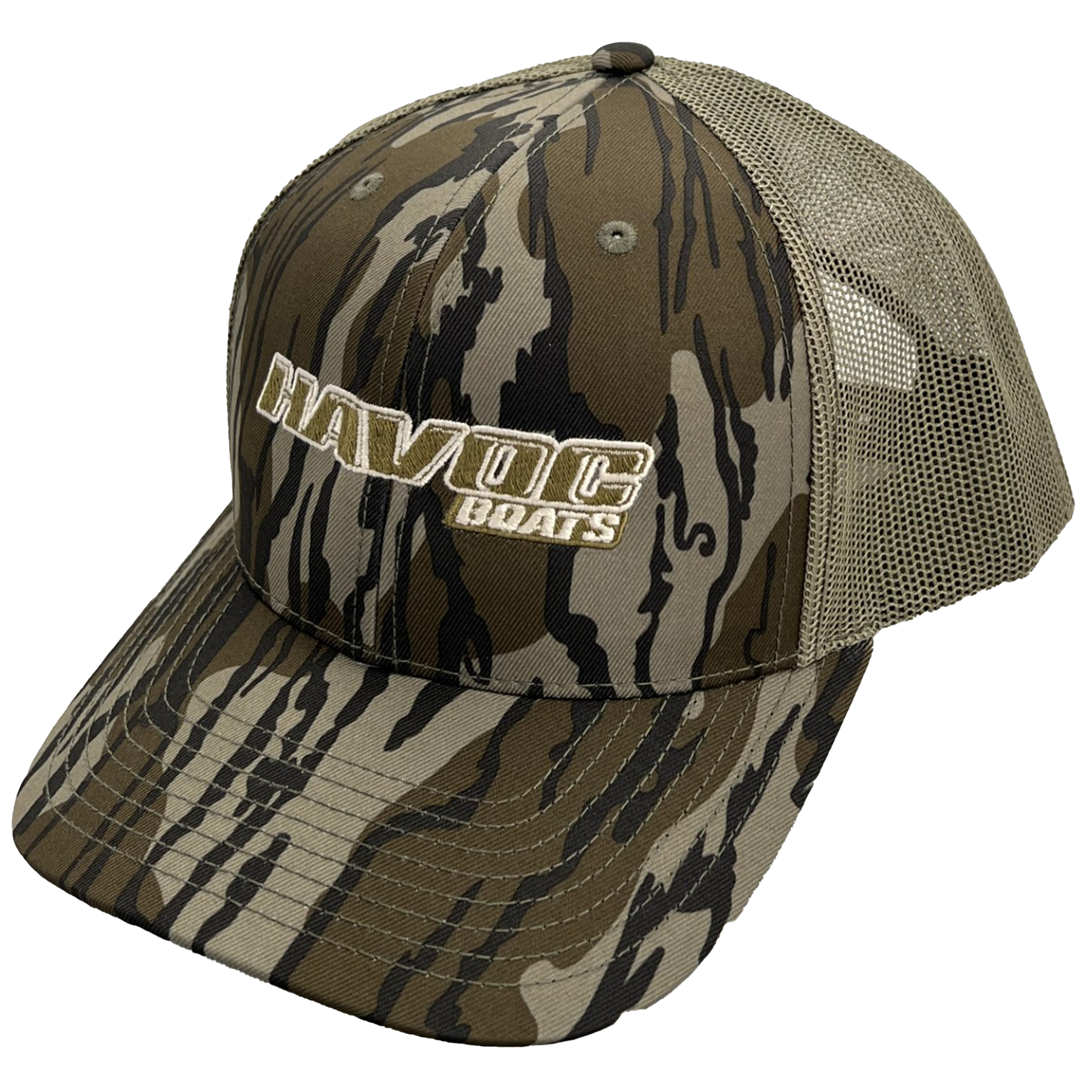 Havoc Mossy Oak Bottomland/Olive Green Trucker Cap